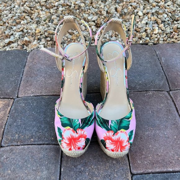 Floral Espadrille Wedge Sandals - Picture 2 of 6